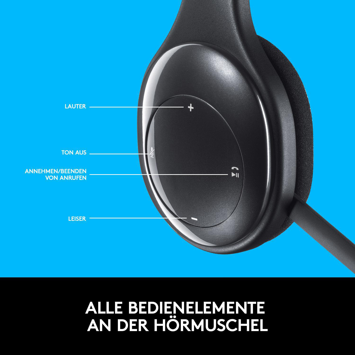 LOGITECH H800 PC/Mac/Tablet/Mobilgeräte, Multi-Device, On-ear Headset Bluetooth Schwarz