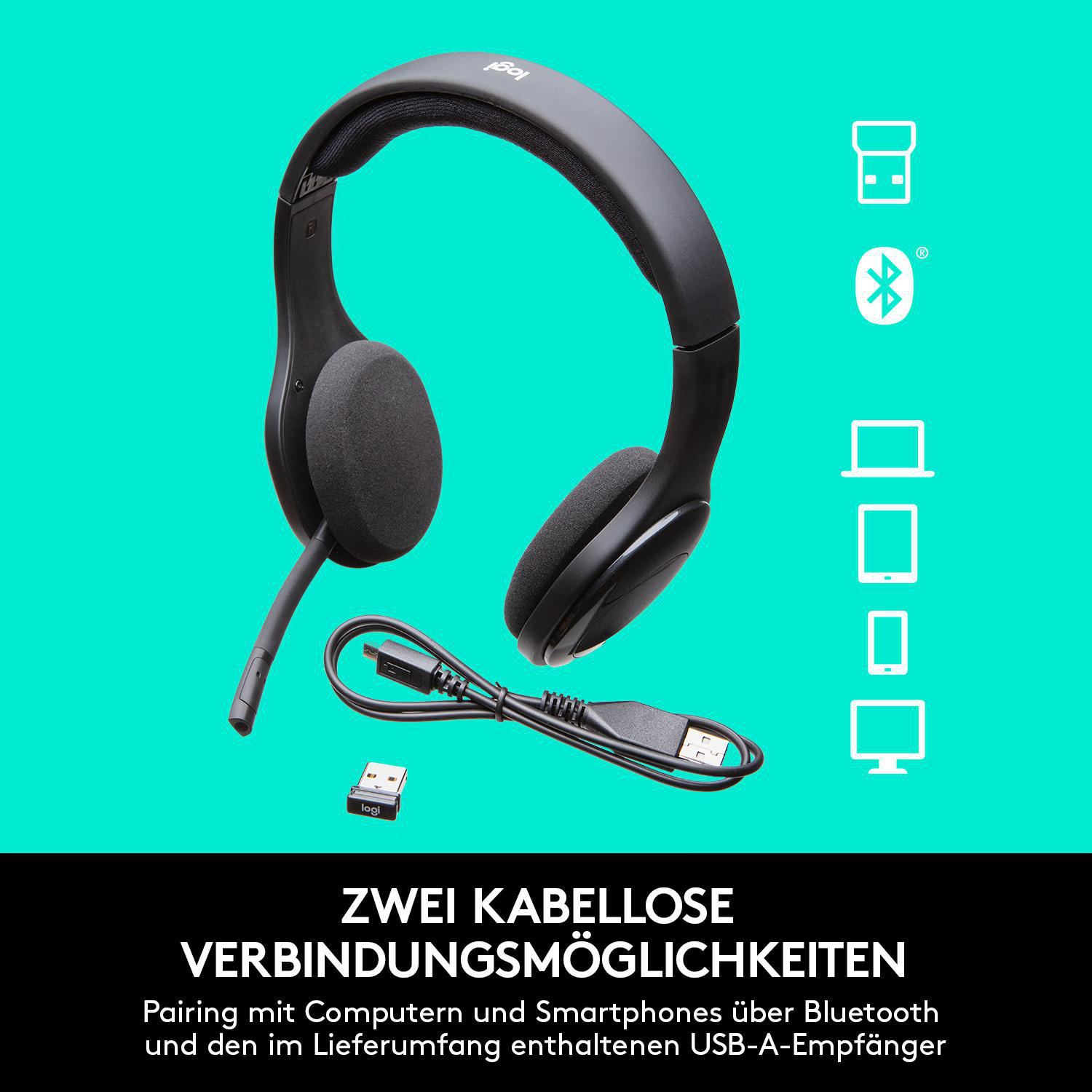 LOGITECH H800 PC/Mac/Tablet/Mobilgeräte, Multi-Device, On-ear Headset Bluetooth Schwarz