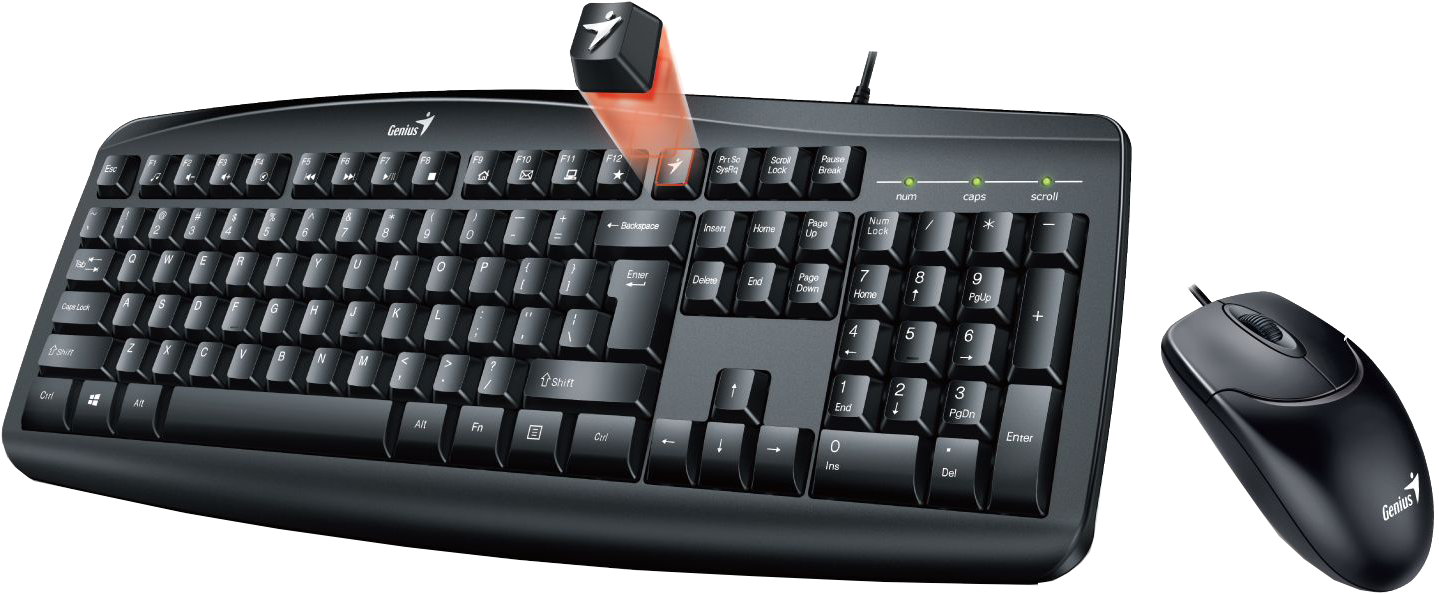 GENIUS KM-200 vezetékes multimédiás billentyűzet + optikai egér szett / magyar