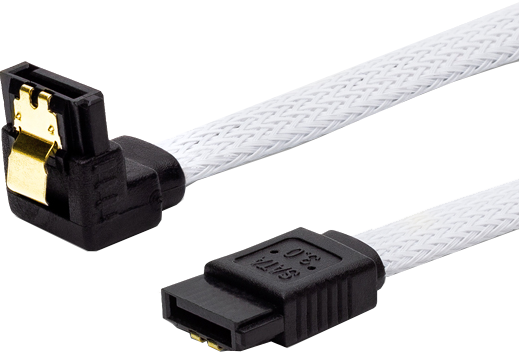 SAVIO GAK-07 SATA III kábel, fehér, derékszögű és egyenes csatlakozókkal , 50cm