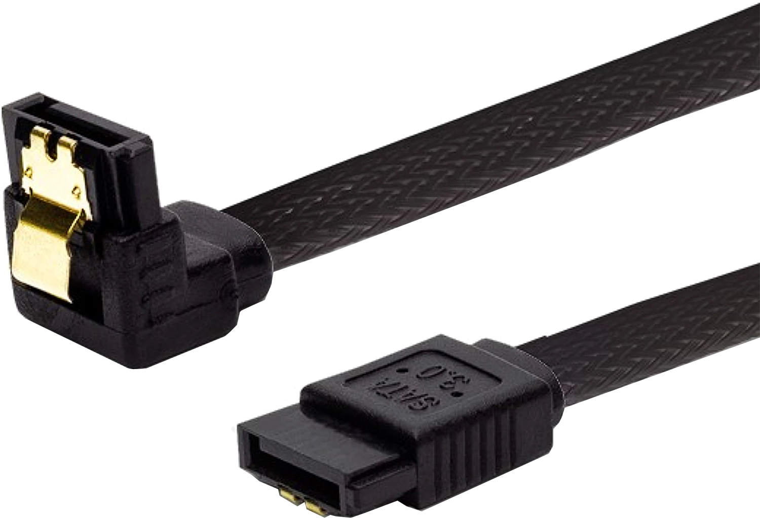 SAVIO GAK-08 SATA III kábel, fekete, derékszögű és egyenes csatlakozókkal , 50cm