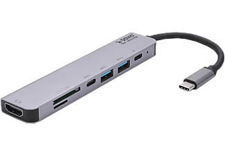 SAVIO AK-47 USB HUB  Type-C csatlakozóval  1x USB-C , 1x USB 3.0 , 1x HDMI , 1x SD kártya, 1x TF kártya