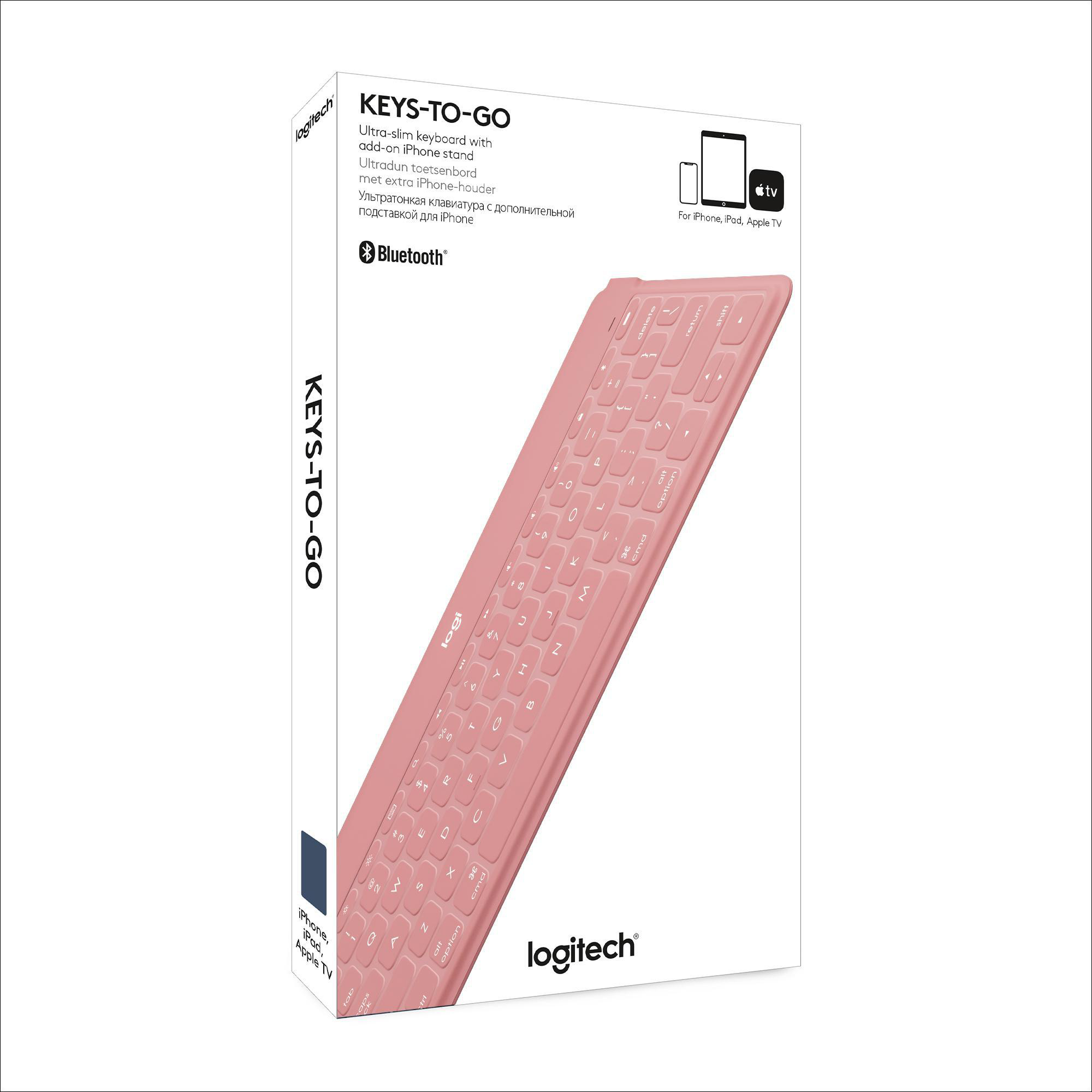 LOGITECH Pink Tablet Keys-To-Go, Tastatur, kabellos,