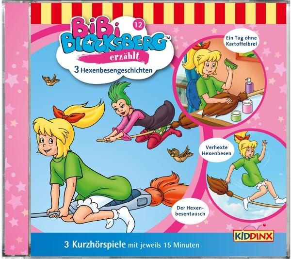 Kinder-Cartoon-DVD-Cover mit Hexen, Besen und Zeichentrickfiguren.