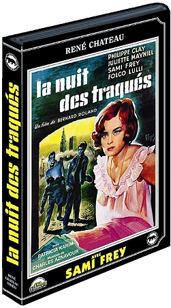 Filmdvd-hoes. Toont een vrouw en de titel "La Nuit Des Traqués" in het Frans.