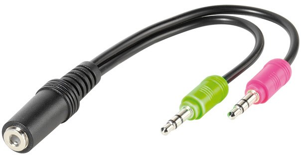 VIVANCO 3.5mm naar 2x 3.5mm-kabel