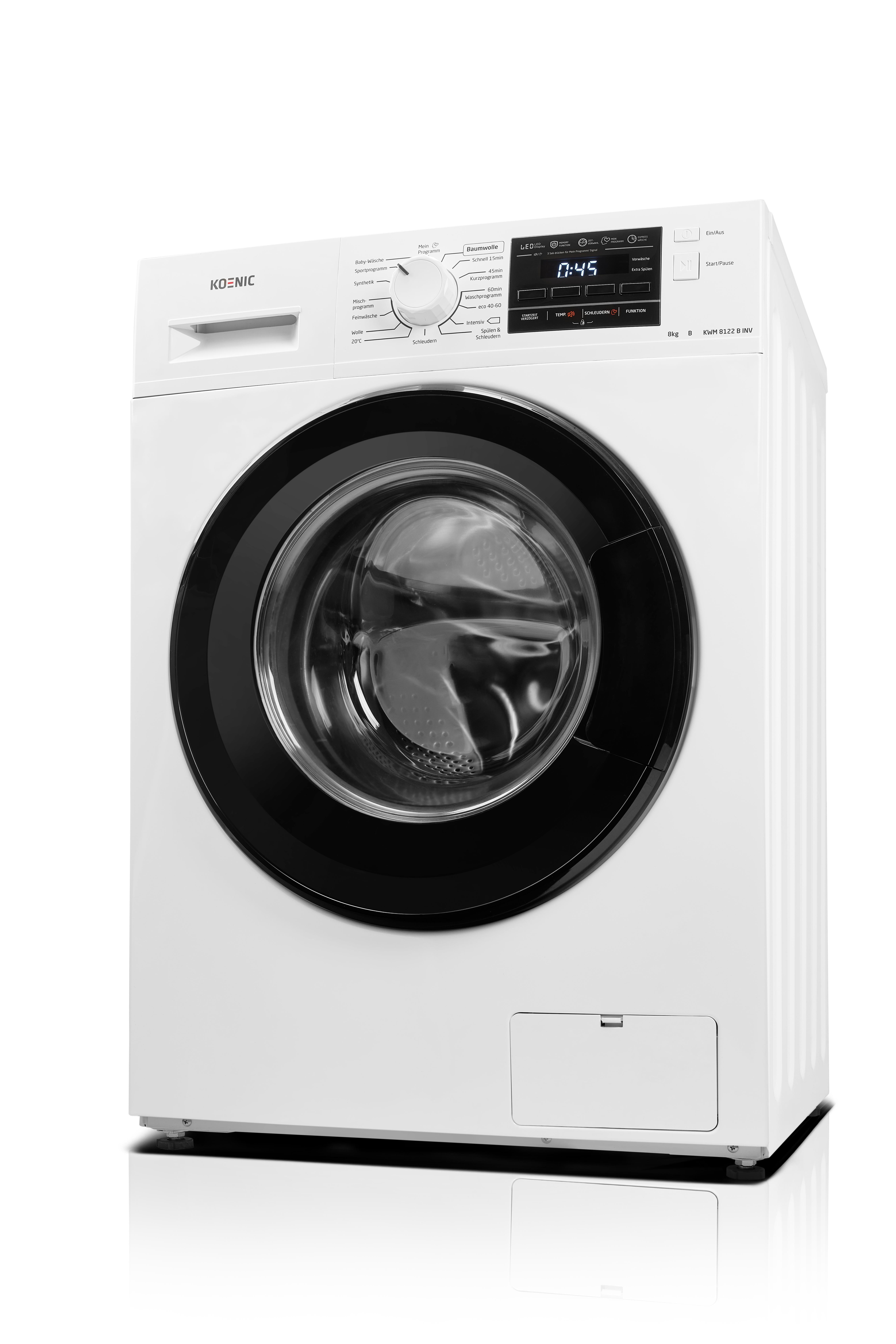 KOENIC KWM 8122 B INV Waschmaschine (8 kg, 1400 U/Min., B)