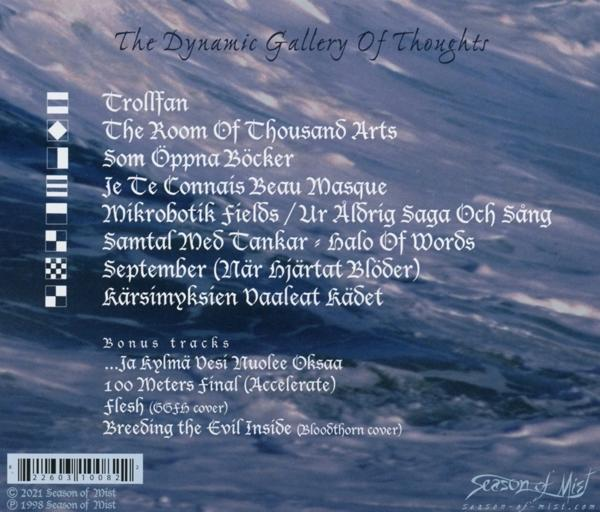 Rückseite eines Albumcovers mit Songliste und Logo.