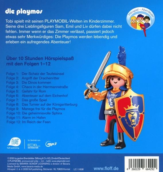 Playmobil CD-Hülle. Enthält einen Ritter mit Schwert und Schild auf dem Cover. Text auf Deutsch.
