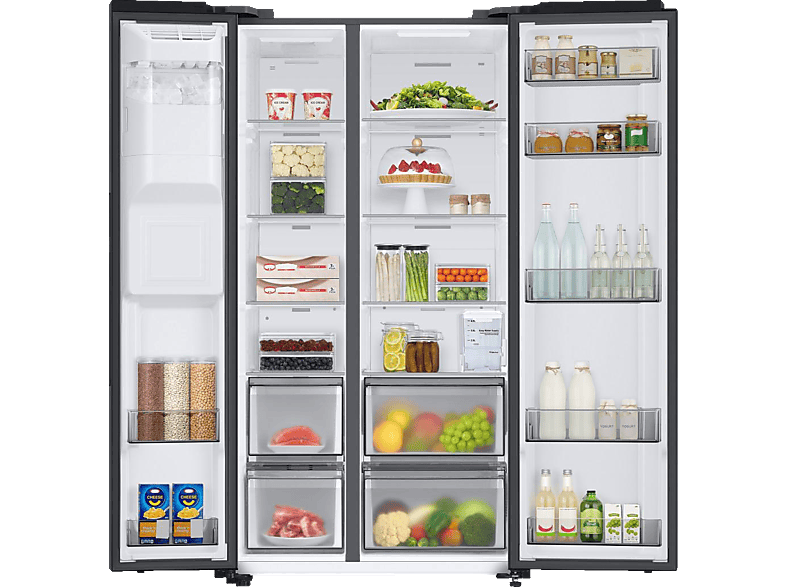 SAMSUNG RS6GA8521B1/EG Side-by-Side (634 l, E, 1780 mm hoch, Premium Black Steel)