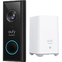 EUFY Video Türklingel 2K mit HomeBase, Akkugeladen, Personenerkennung, Audiofunktion, Schwarz