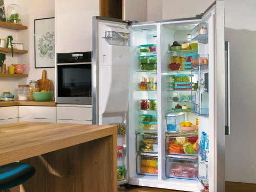 GORENJE NRS918EMX Side by Side, Kühl- und Gefierkombination (519 l, E, 1786 mm hoch, No Frost (verminderte Eisbildung), Silber)