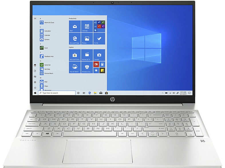 HP Pavilion 15-eg0378ng, Notebook, mit 15,6 Zoll Display, Intel® i7-1165G7 Prozessor, 16 GB RAM, 512 GB SSD, Silber