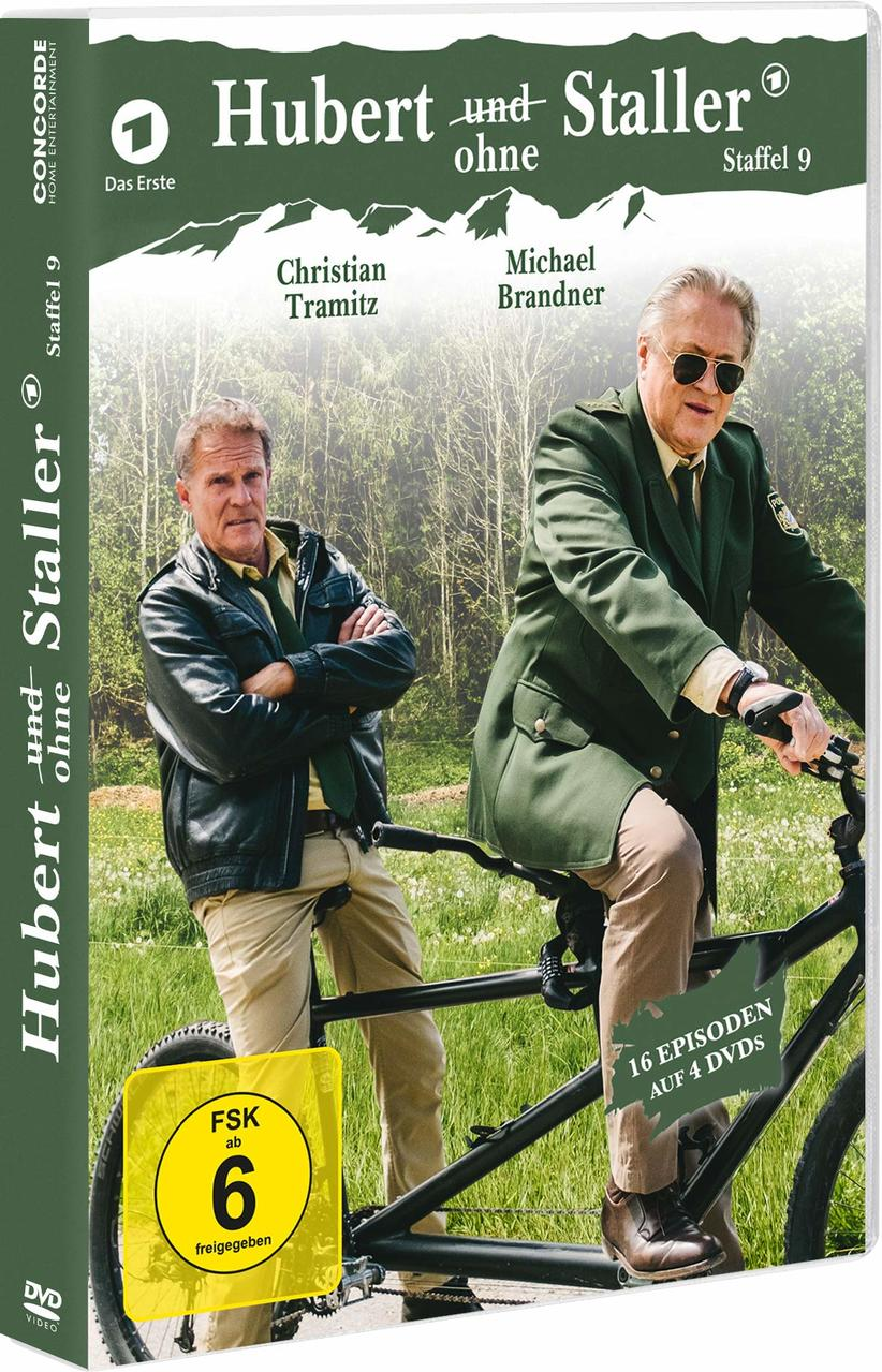 DVD-Cover der Fernsehserie 'Hubert und Staller'. Zwei Männer auf einem Fahrrad sind auf dem Cover abgebildet.