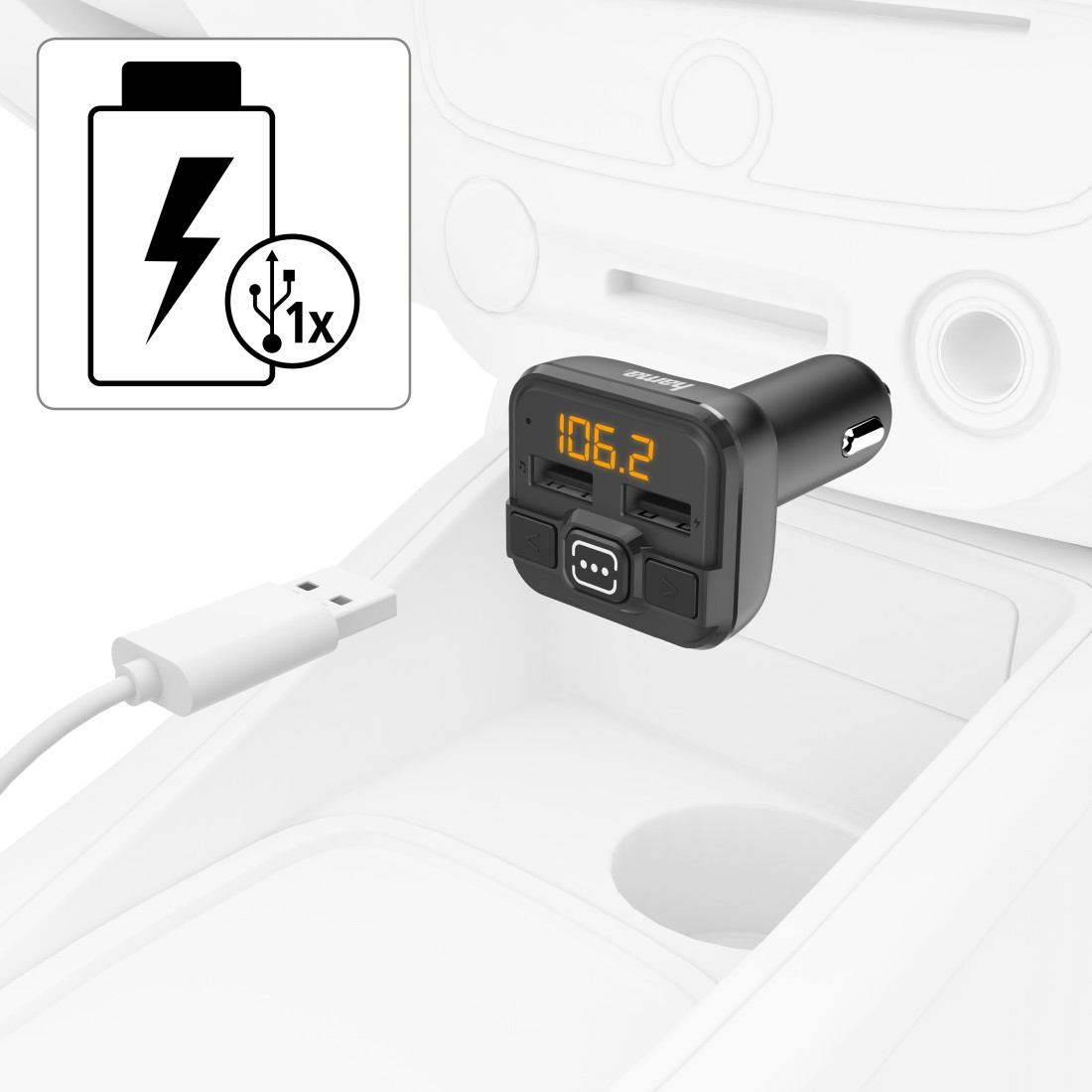 FM-Transmitter USB-IN HAMA AUX-IN +