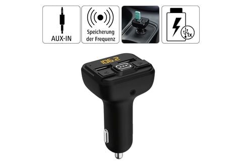 Bluetooth FM Transmitter & 3fach Ladeadapter für Zigarettenanzünder Auto  Aux USB