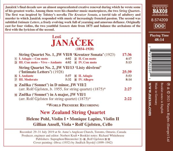 Achterkant van een cd-hoesje met tekst, met muziekstukken en details van de uitvoerders. De cover art is getoond.