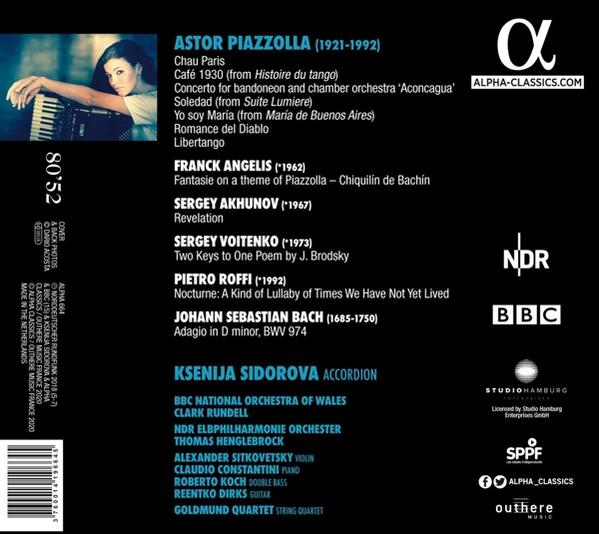Dos d'album avec liste des titres et crédits. Comprend texte et logos.