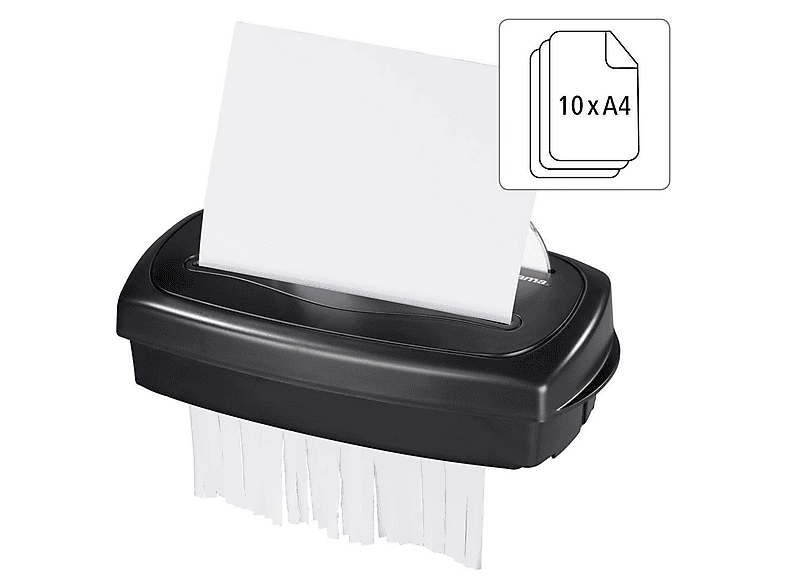 Hama Home X10CD Aktenvernichter 11 Blatt Partikelschnitt 4 x 40 mm P-2 15 l Vernichtet auch CDs, DV