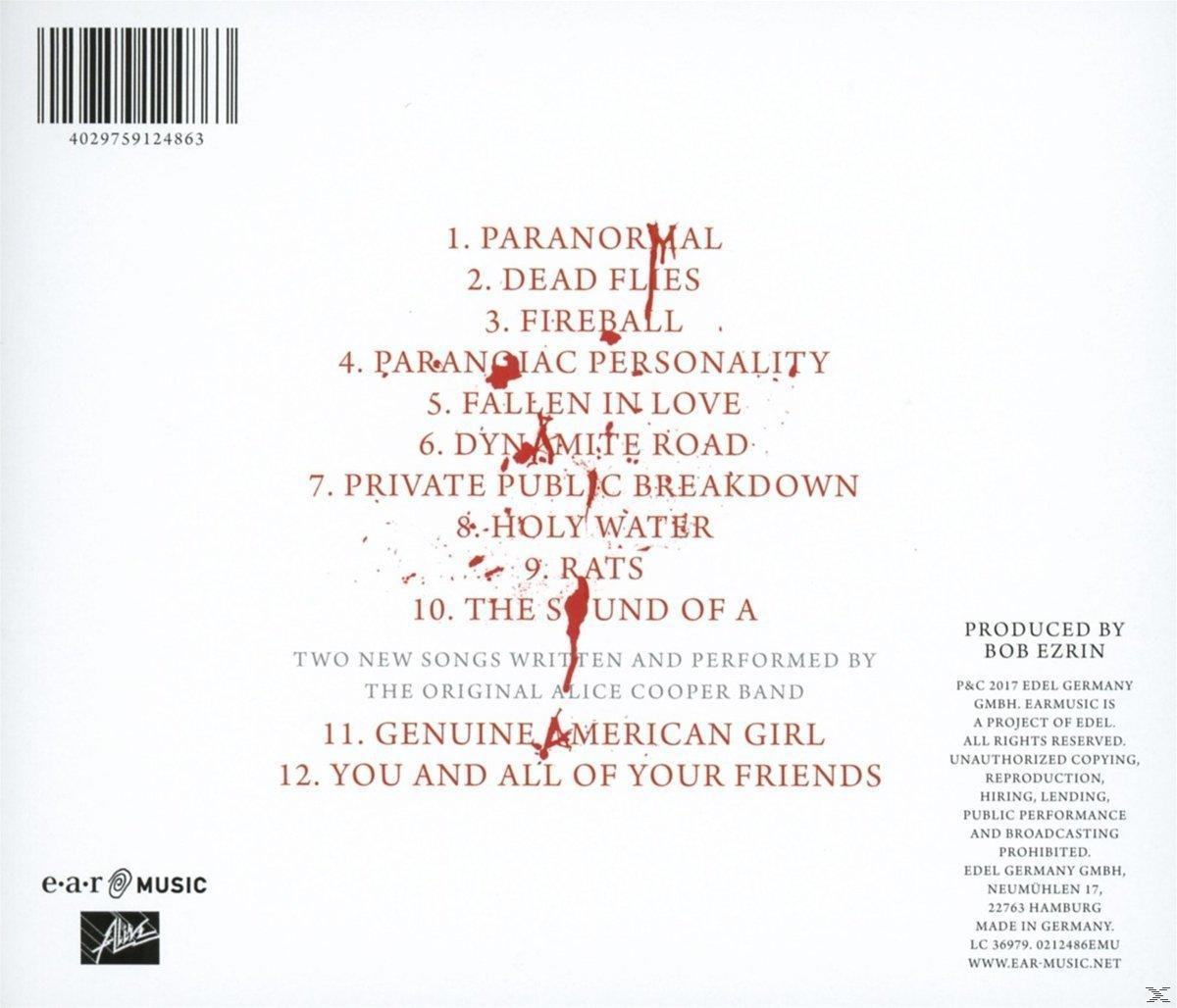 Rückseite einer CD mit roter Titelliste und Logo unten.