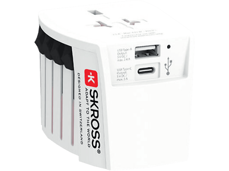 SKROSS MUV USB (AC) - Reiseadapter (Weiss)