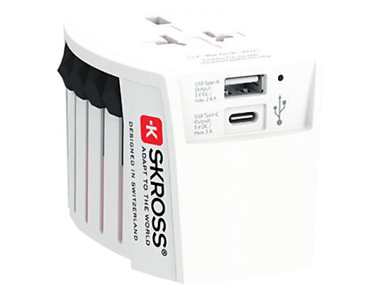 SKROSS MUV USB (AC) - Reiseadapter (Weiss)