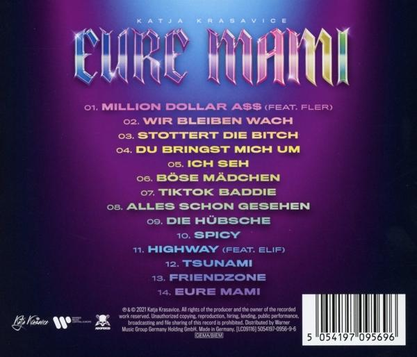 Eine CD-Rückseite mit Songtiteln und Künstlerinformationen.