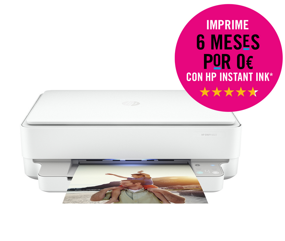 Impresora multifunción - HP Envy 6022, WiFi, 1200 x 1200 ppp, Imprime, copia y escanea, Blanco