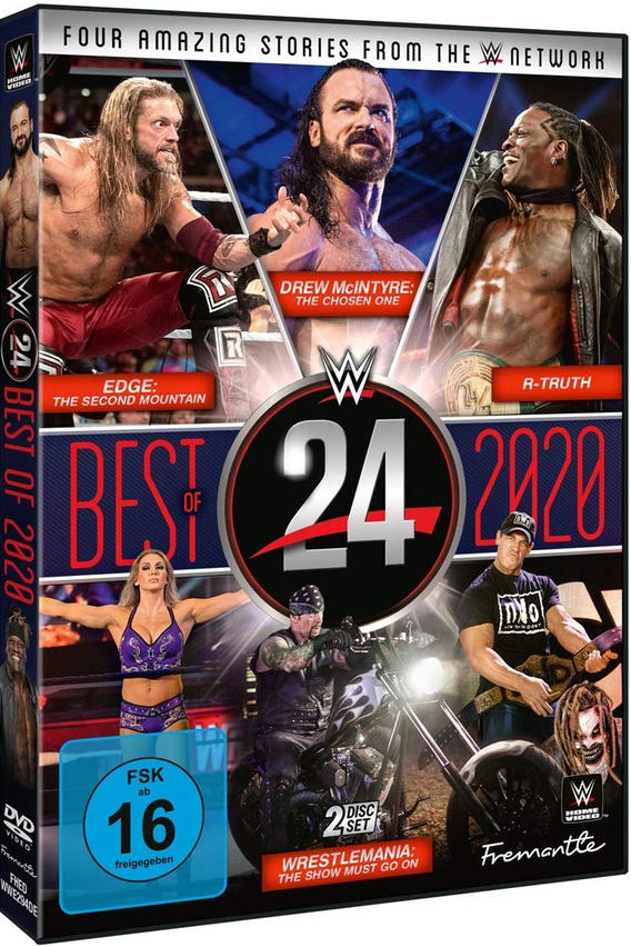 DVD-Cover mit WWE-Wrestlern. Der Titel ist Best of 2020 mit Wrestlern Edge, Drew McIntyre und anderen.