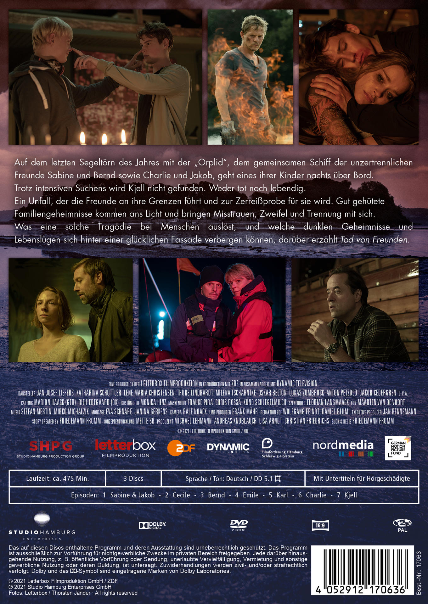 DVD-Cover mit Filmszene, Untertitelliste und Schauspielernamen. Dunkler Hintergrund.