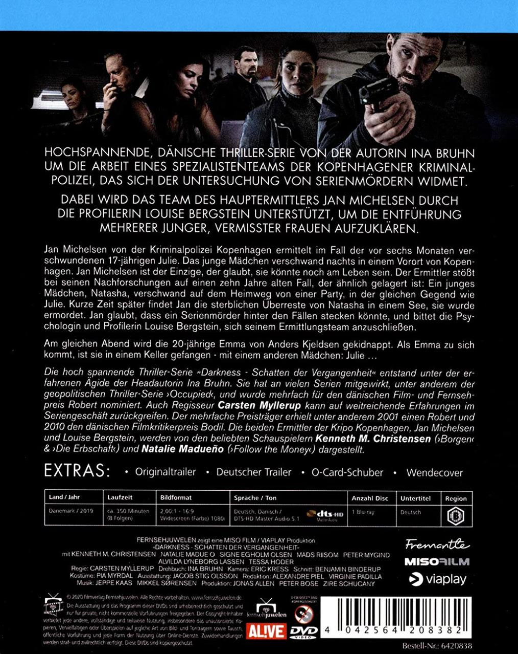 Ein dänisches Thriller-Filmplakat mit mehreren Personen im Vordergrund.