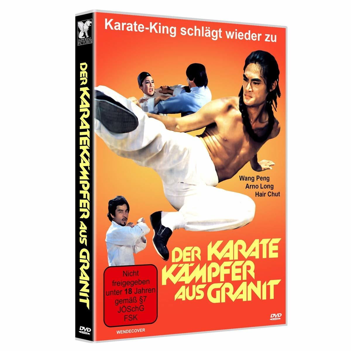 DVD-Hülle mit einem Filmplakat eines Mannes in Karate-Posen. Text auf Deutsch. Weißer Hintergrund.