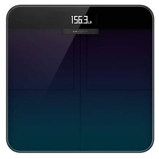 Báscula inteligente - Amazfit Smart Scale, Hasta 180 kg, LCD, Wi-Fi, Bluetooth, Vidrio, Azul