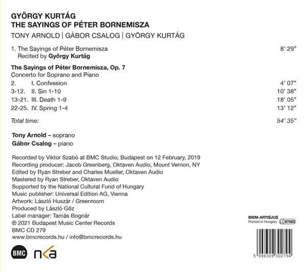 CD-Cover mit Songtiteln und Credits. Der Text ist auf Englisch.