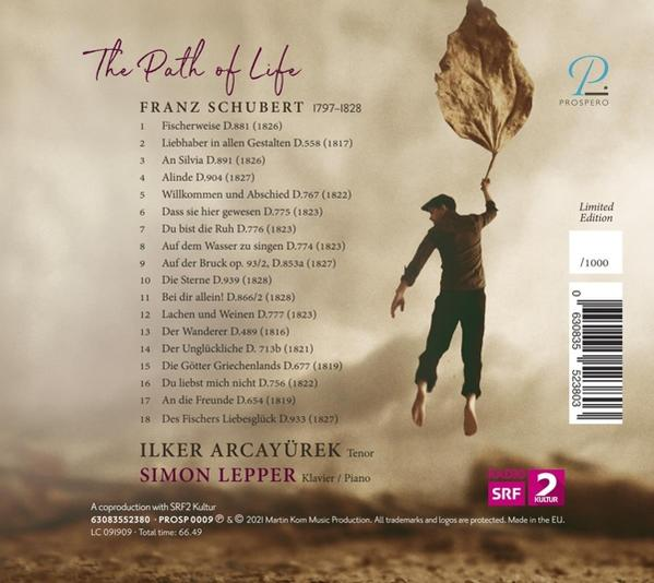 Ein CD-Cover mit einer Person, die ein Blatt hält. Der Titel und die Titelliste sind ebenfalls sichtbar.