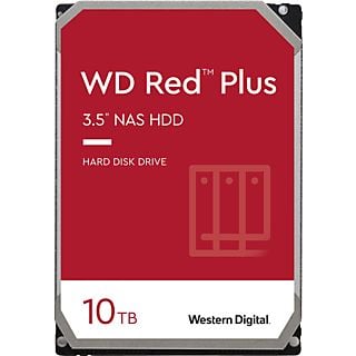 WESTERN DIGITAL 10TB Festplatte WD Red Plus NAS HDD, 3.5 Zoll, Bis 215 MB/s, 7200rpm, 256MB Cache, Rot/Silber