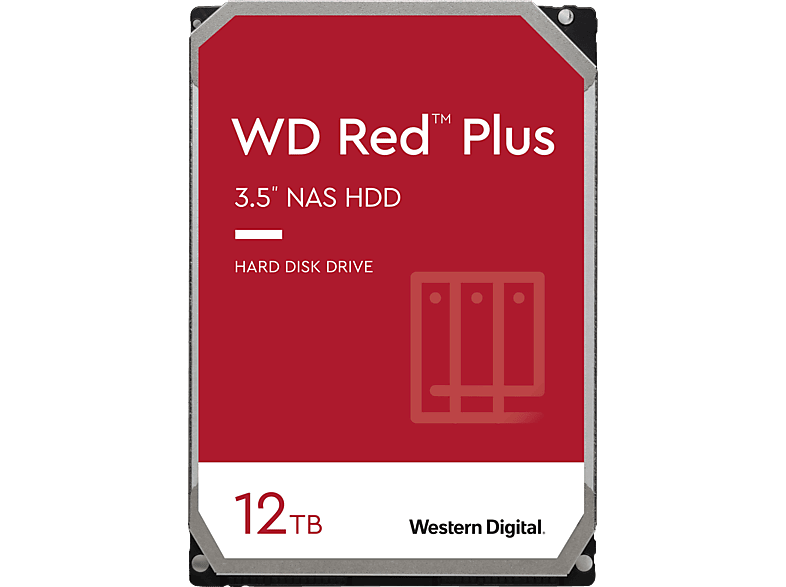 WD Red™ Plus NAS-Festplatte Bulk, 12 TB HDD SATA 6 Gbps, 3,5 Zoll, intern | Interne 3,5 Zoll HDD Festplatten