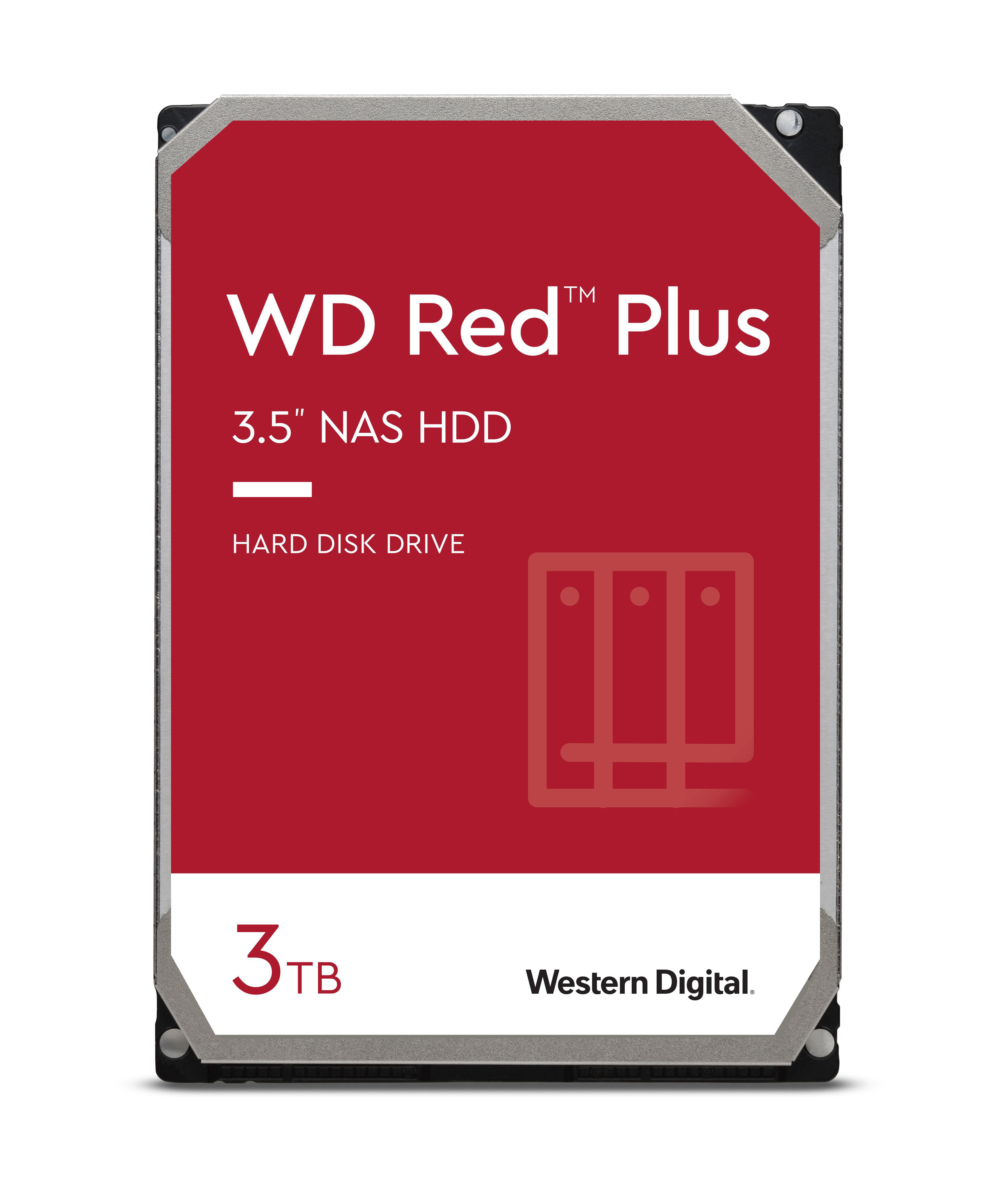 WD Red™ Plus NAS-Festplatte Bulk, 3 TB HDD SATA 6 Gbps, 3,5 Zoll, intern