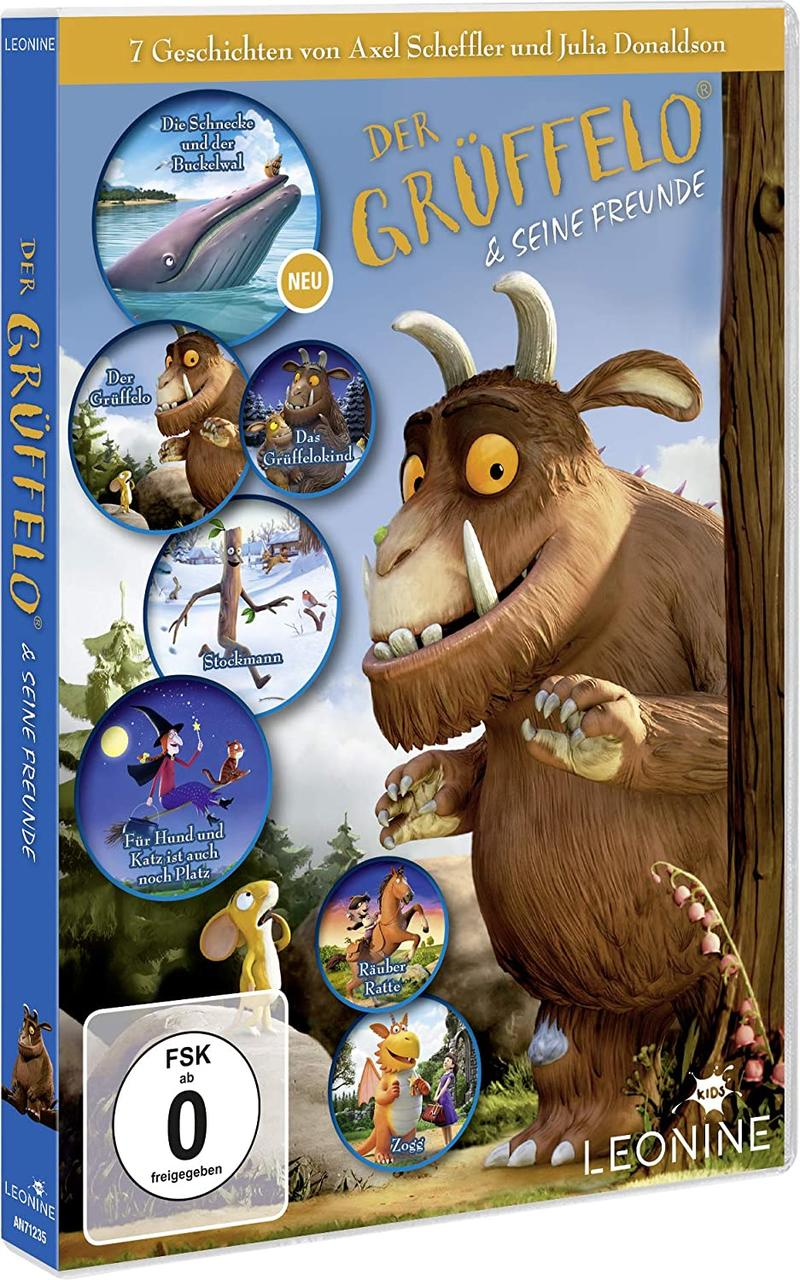DVD-Cover für "Der Grüffelo & seine Freunde". Zeigt ein Monster und andere Zeichentrickfiguren.