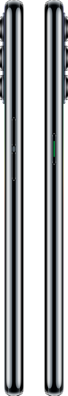 Dos smartphones, vista lateral, cuerpo negro con cámaras.