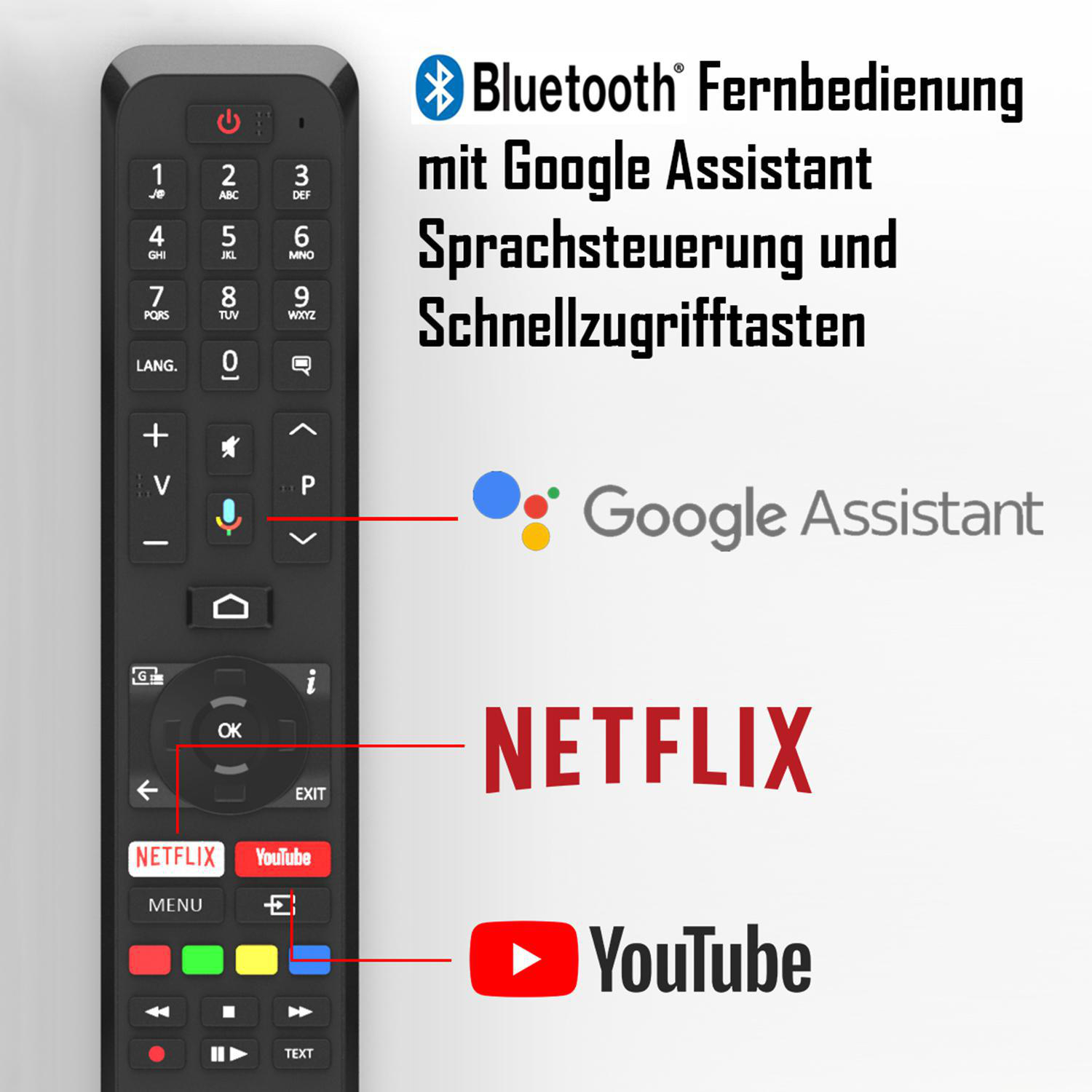 HITACHI U58KA6150 LED TV (Flat, 58 Zoll / 147 cm, UHD 4K, SMART TV, Android)