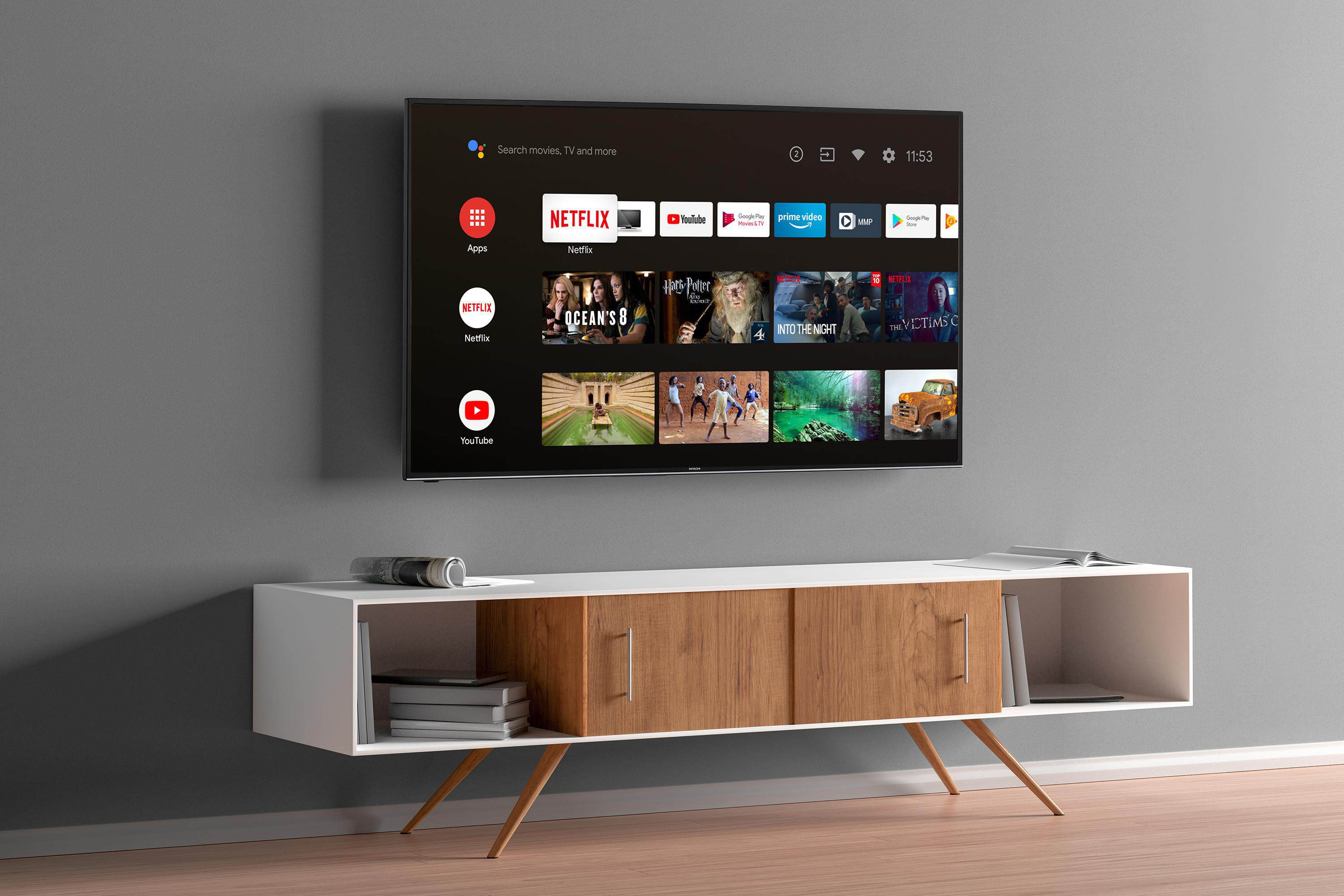 HITACHI U58KA6150 LED TV (Flat, 58 Zoll / 147 cm, UHD 4K, SMART TV, Android)
