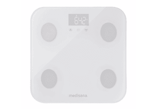 Báscula de baño - Medisana 4050 BS 600, Máximo 180 kg, WiFi, Bluetooth, Vidrio, Blanco