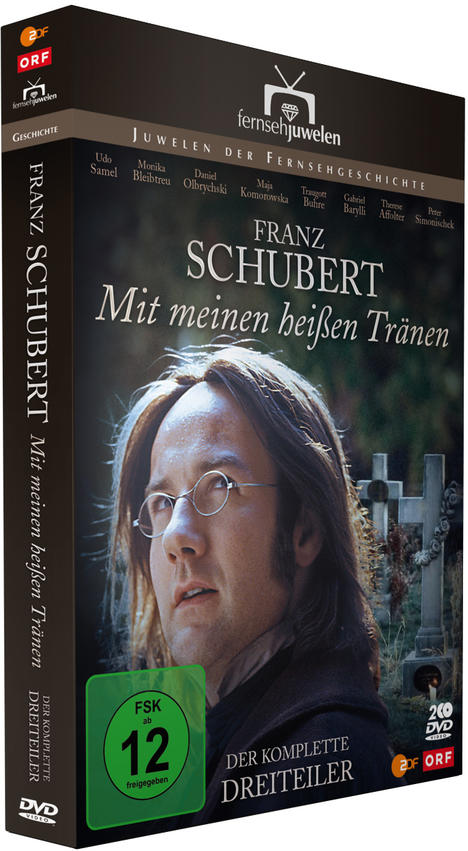 DVD-Hülle für Franz Schubert mit einem Mann mit Brille auf dem Cover.
