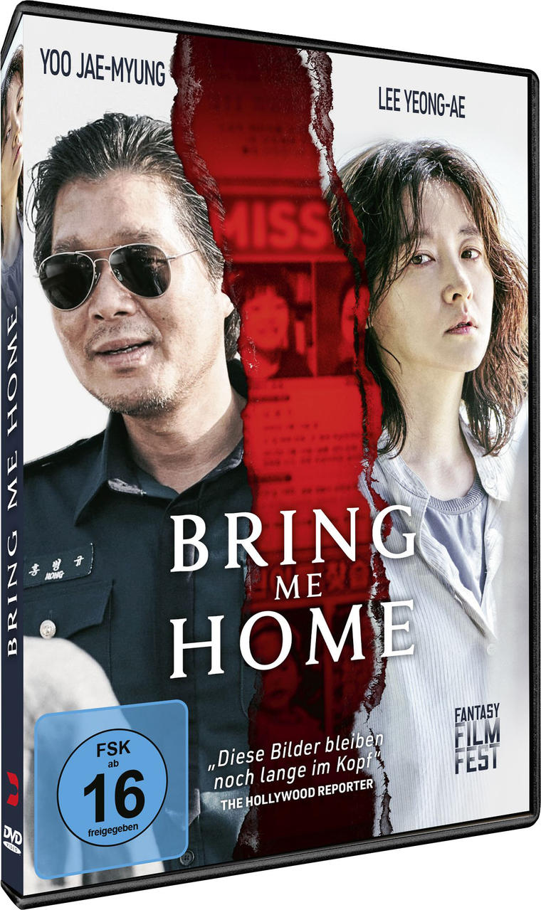 DVD-Cover: Film „Bring Me Home“. Zwei Gesichter von Personen sind vorne zu sehen.