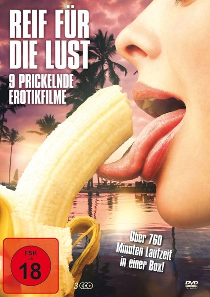 DVD-Cover mit einer Frau, die eine Banane isst. Der Titel lautet "Reif fur die Lust".
