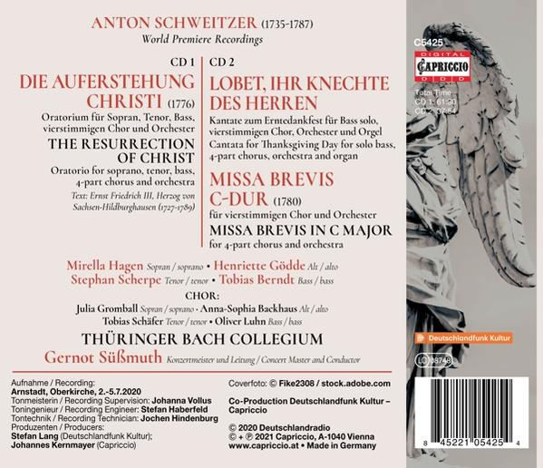 CD-Cover mit Text auf Deutsch und Englisch. Enthält ein Logo und Informationen zu Musikaufnahmen.