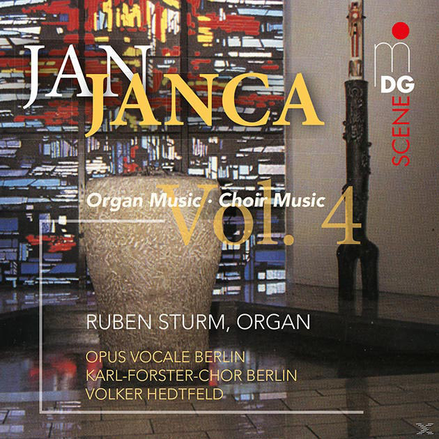 Albumcover mit Kirchenfensterhintergrund, einer Vase und dem Text 'Jan Janca Vol. 4'.