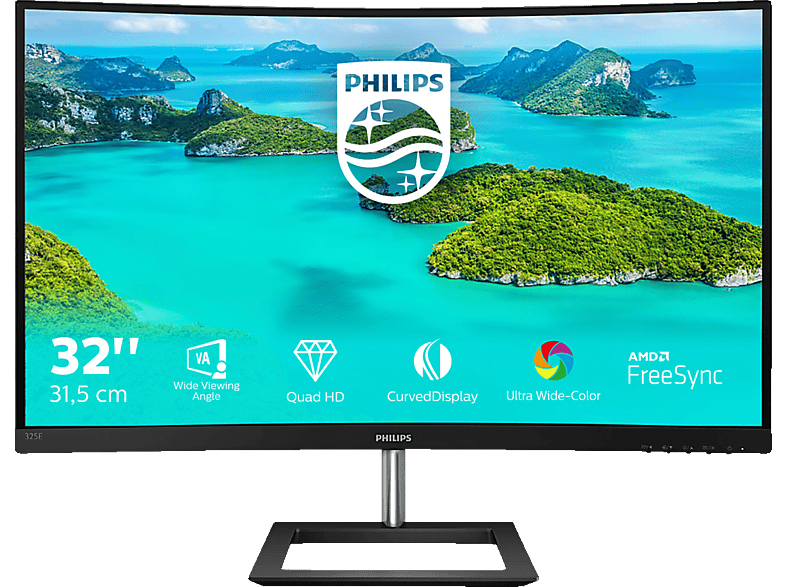 PHILIPS 325E1C 32 Zoll QHD Curved Monitor (4 ms Reaktionszeit, 75 Hz) Curved Monitor kaufen SATURN