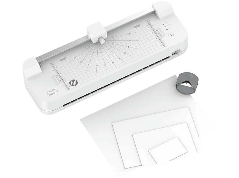 HP Laminiergerät OneLam Combo A3 mit Starter-Set 15-teilig, DIN A3, 75-125 Micron, Weiß; Laminator